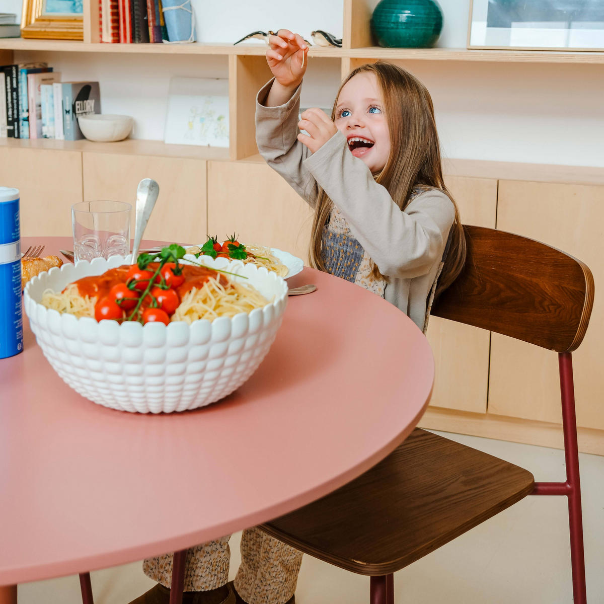 ESSTISCH, Lachsrosa - Pink, Holz (100/100/74cm) - Oviala