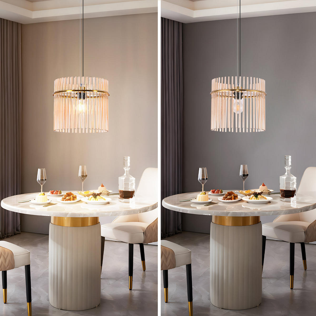 PENDELLEUCHTE Seraphina 30/10/150 cm - Goldfarben, Metall (30/10/150cm) - ZMH