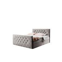BOXBETT MALAGA 160x200 Hellbraun Velvet - H3 - Hellbraun, Textil (160/200cm) - AN-Moebel 4u