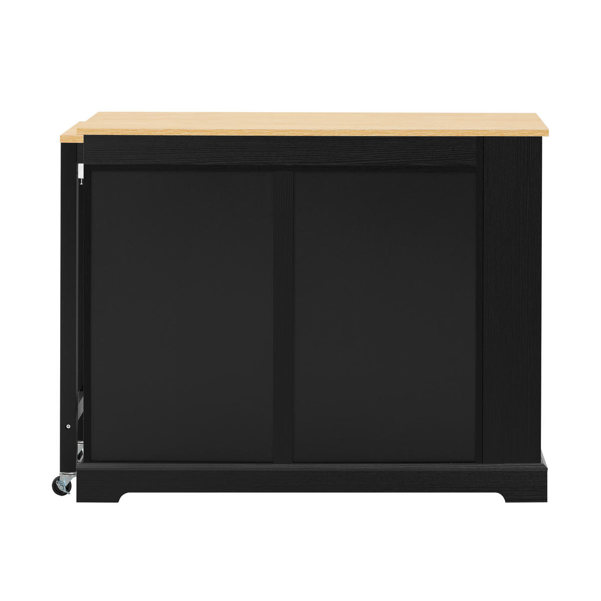 KÜCHENINSEL DE-41137 112-180/45/92 cm mit seitlich ausziehbarer Arbeitsplatte Schwarz - Schwarz, Holzwerkstoff (116/92/45cm) - ComfortXL