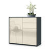 KOMMODE Ben Front in Creme Hochglanz - Creme, Holzwerkstoff (79/74/36cm) - Vladon