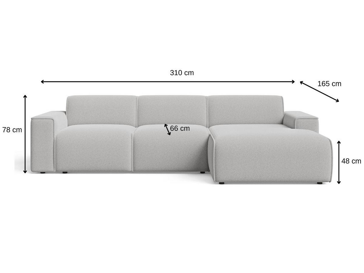 ECKSOFA Lavia Creme Links - Creme/Schwarz, Holz/Kunststoff (310/165cm) - Graingold