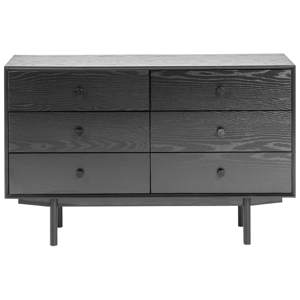 KOMODA s 6 zásuvkami Černá Alcester - černá, kompozitní dřevo (120/75/40cm) - Beliani
