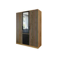 KLEIDERSCHRANK Bali Lux D3 - Schwarz/Braun, Holzwerkstoff/Metall (150/200/58cm) - MIRJAN24