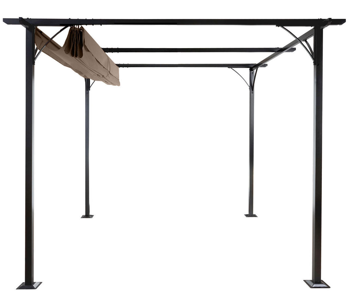 PERGOLA 232x300x300cm Taupe-Braun - Taupe, Metall (300/232/300cm) - BERLINLODGE