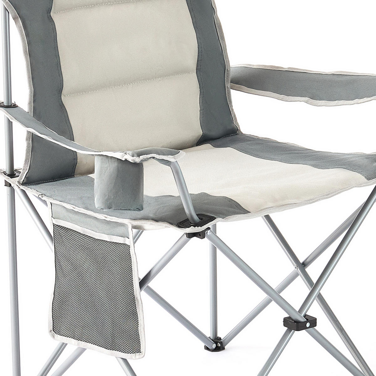 CAMPINGSTUHL Grau klappbar - Multicolor, Kunststoff/Textil (86/108/61cm) - Relaxdays