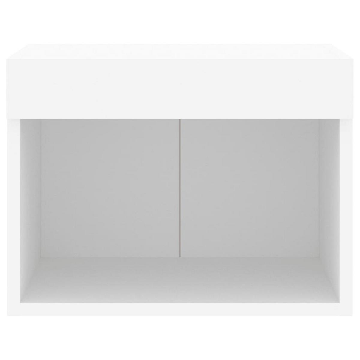 WAND-NACHTTISCH Mit Led-Leuchten Weiss - Weiß, Holzwerkstoff (40/30/30cm) - vidaXL