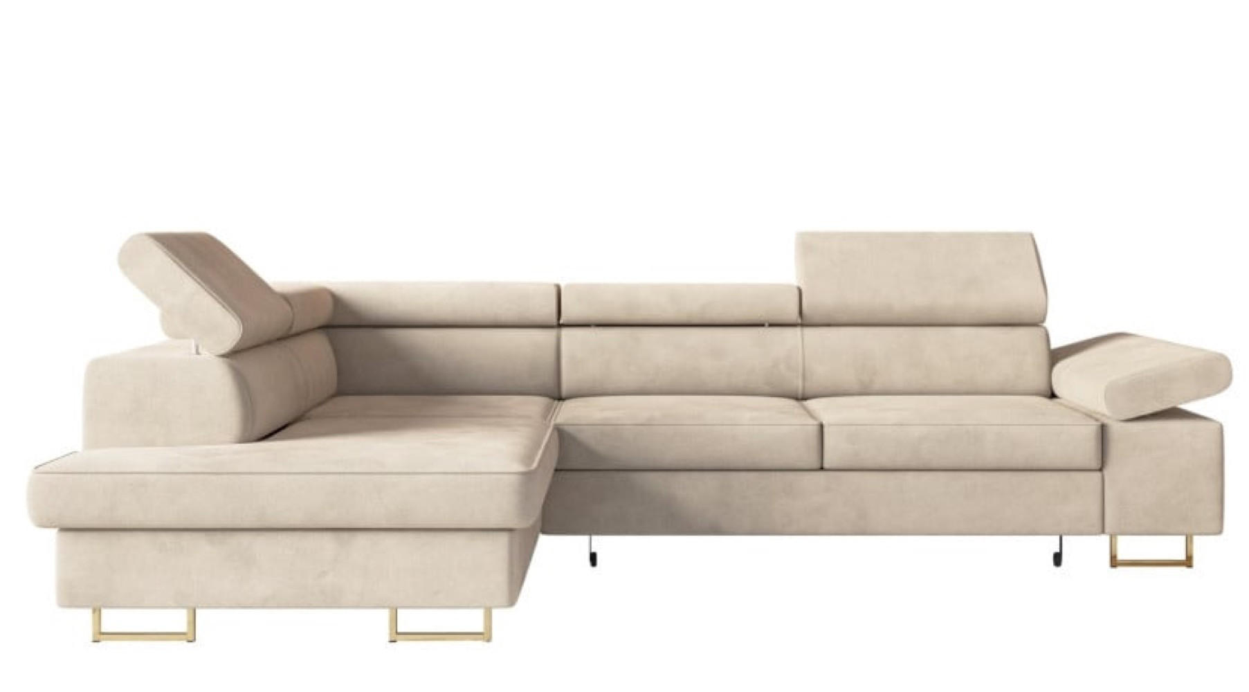 ECKSOFA Beige ALEX Mit Verstellbaren Kopfstützen Links - Beige, Textil (274/203cm) - Sepro Meble
