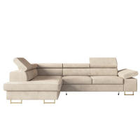 ECKSOFA Beige ALEX Mit Verstellbaren Kopfstützen Links - Beige, Textil (274/203cm) - Sepro Meble