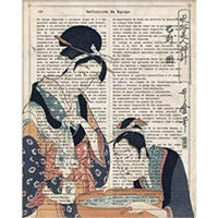 POSTER Von Geisha, Die Das Badezimmer Vorbereiten A4 Schwarzer Rahmen - Schwarz, Papier (29.7/5/21cm) - Nacnic
