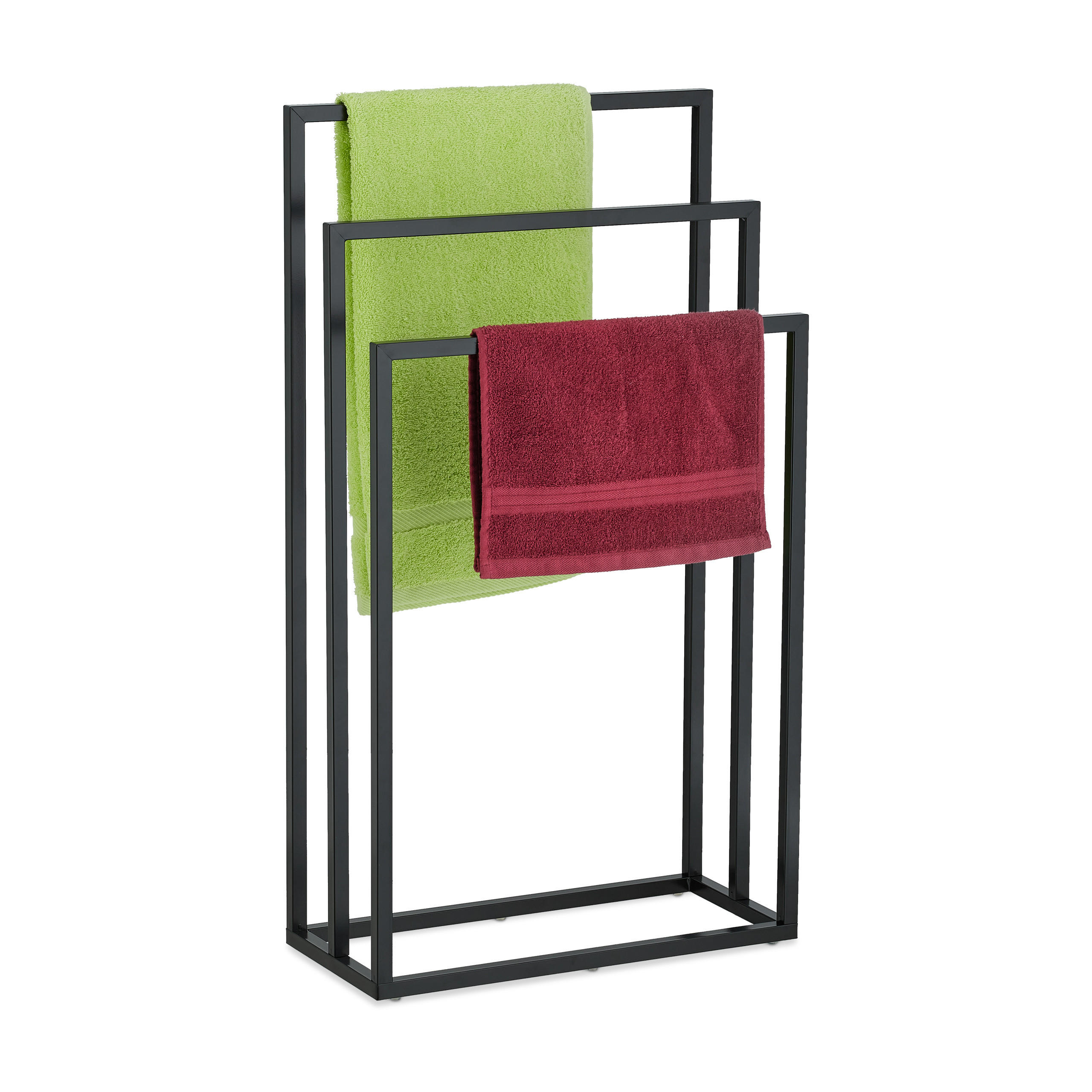 HANDTUCHSTÄNDER - Schwarz, Metall (46/82.5/21cm) - Relaxdays