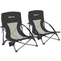 GARTENKLAPPSESSEL-SET DE-15660 mit Getränkehalter & Tragetasche Schwarz - Schwarz, Metall (55/62/58cm) - ComfortXL