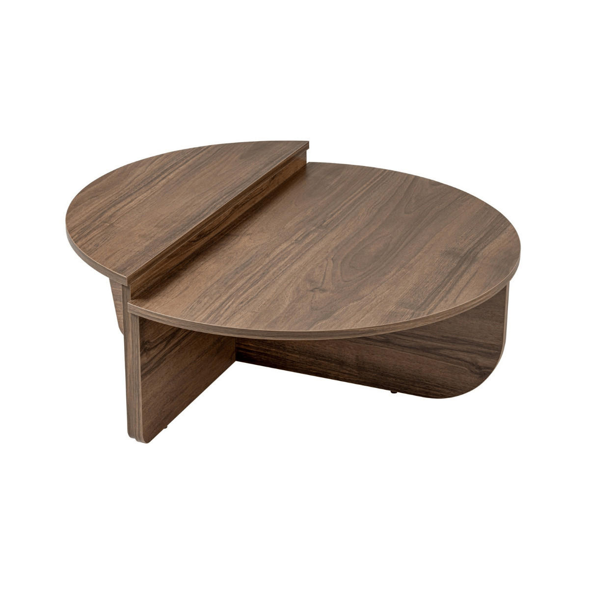 COUCHTISCH (2er-Set) orion 90/90/35 cm - Nussbaumfarben, Holzwerkstoff (90/90/35cm) - Calicosy