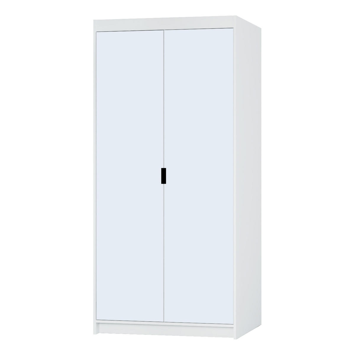 KLEIDERSCHRANK Storicos Weiß 89,7/190,5/53 cm - 2T Modern mit Spiegel - Weiß, Holzwerkstoff/Kunststoff (89.7/190.5/53cm) - AX Living
