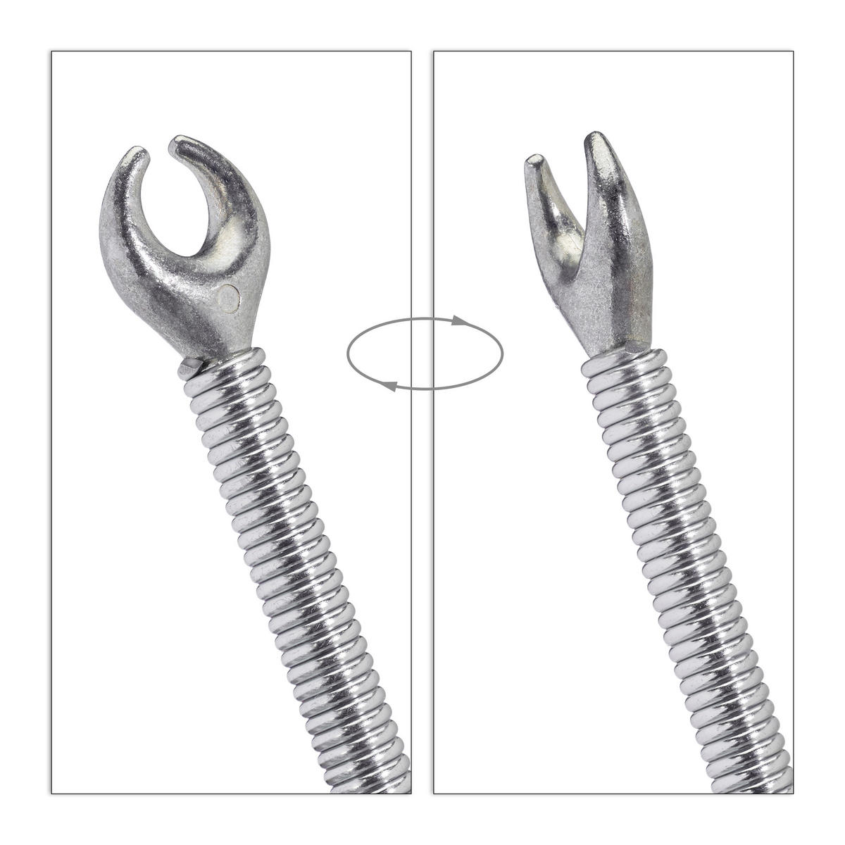 ROHRREINIGUNGSSPIRALE - Silberfarben, Kunststoff/Metall (1000/7.5/2.7cm) - Relaxdays