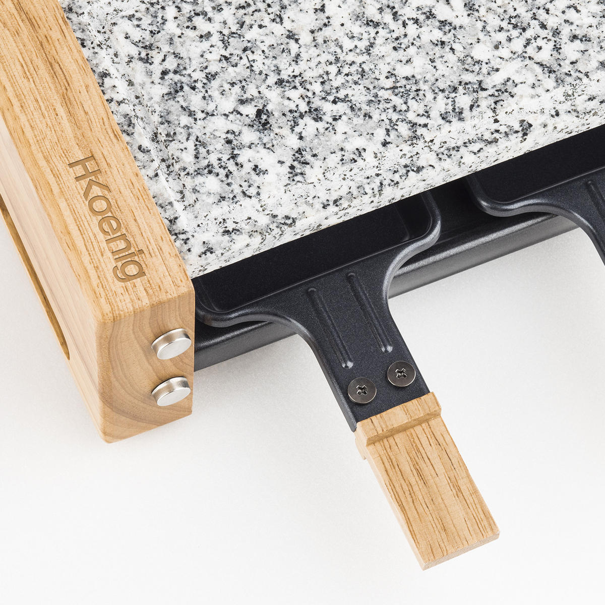 RACLETTE-GERÄT WOD2, Grau, für 2 Personen, Holzausführung - Zirbelkieferfarben, Holz (13/10/28.3cm) - HKoenig