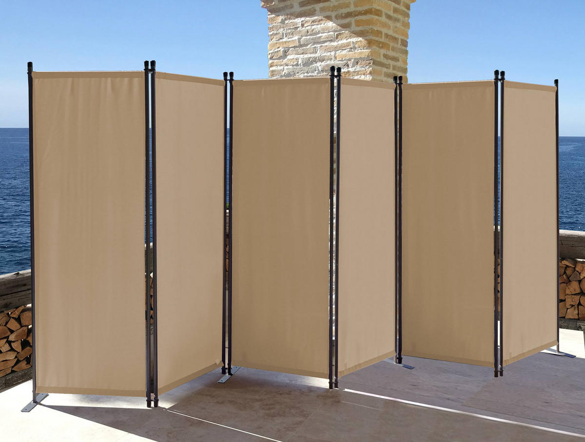 PARAVENT 6-tlg. 340x165 cm Beige - Beige, Metall (340/165cm) - QUICK STAR