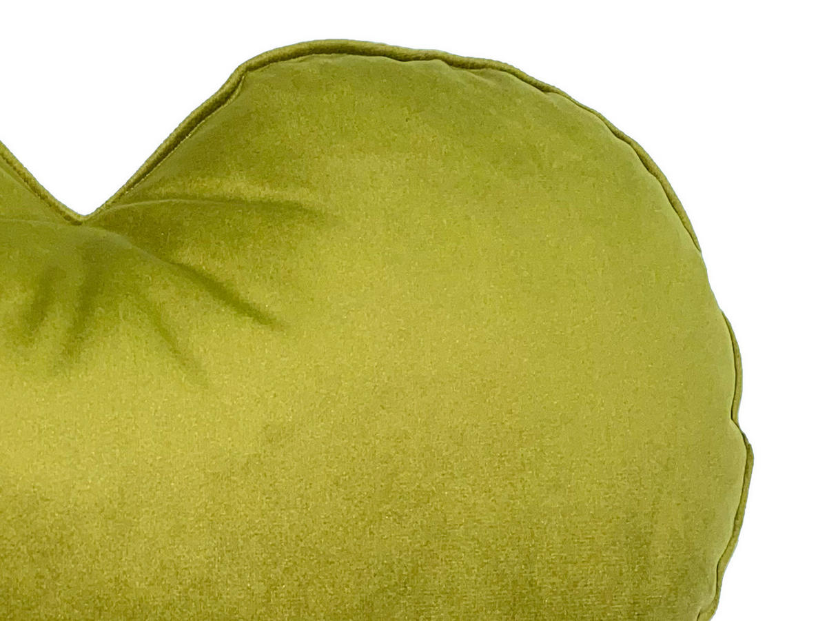HERZKISSEN Samt&Sonders mai-grün 35x32 cm - Grün, Textil (34/32cm) - beties Heimtextil