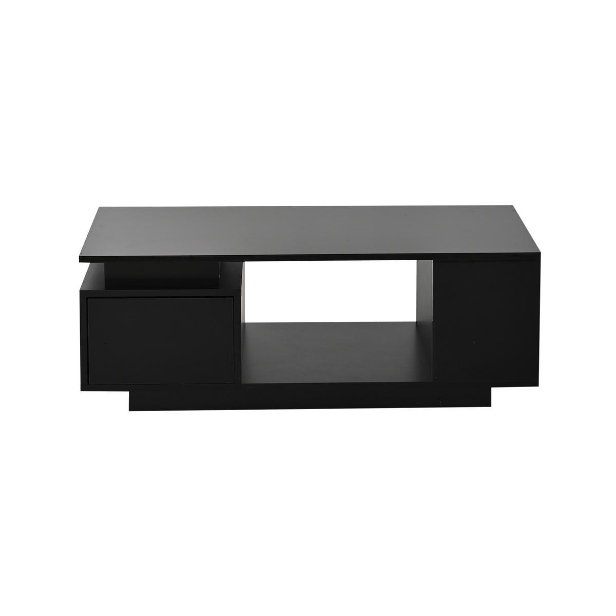 COUCHTISCH 100/50/36 cm Schwarz mit LED-Beleuchtung Hochglanz mit Schublade - Schwarz, Holzwerkstoff (100/50/36cm) - OKWISH