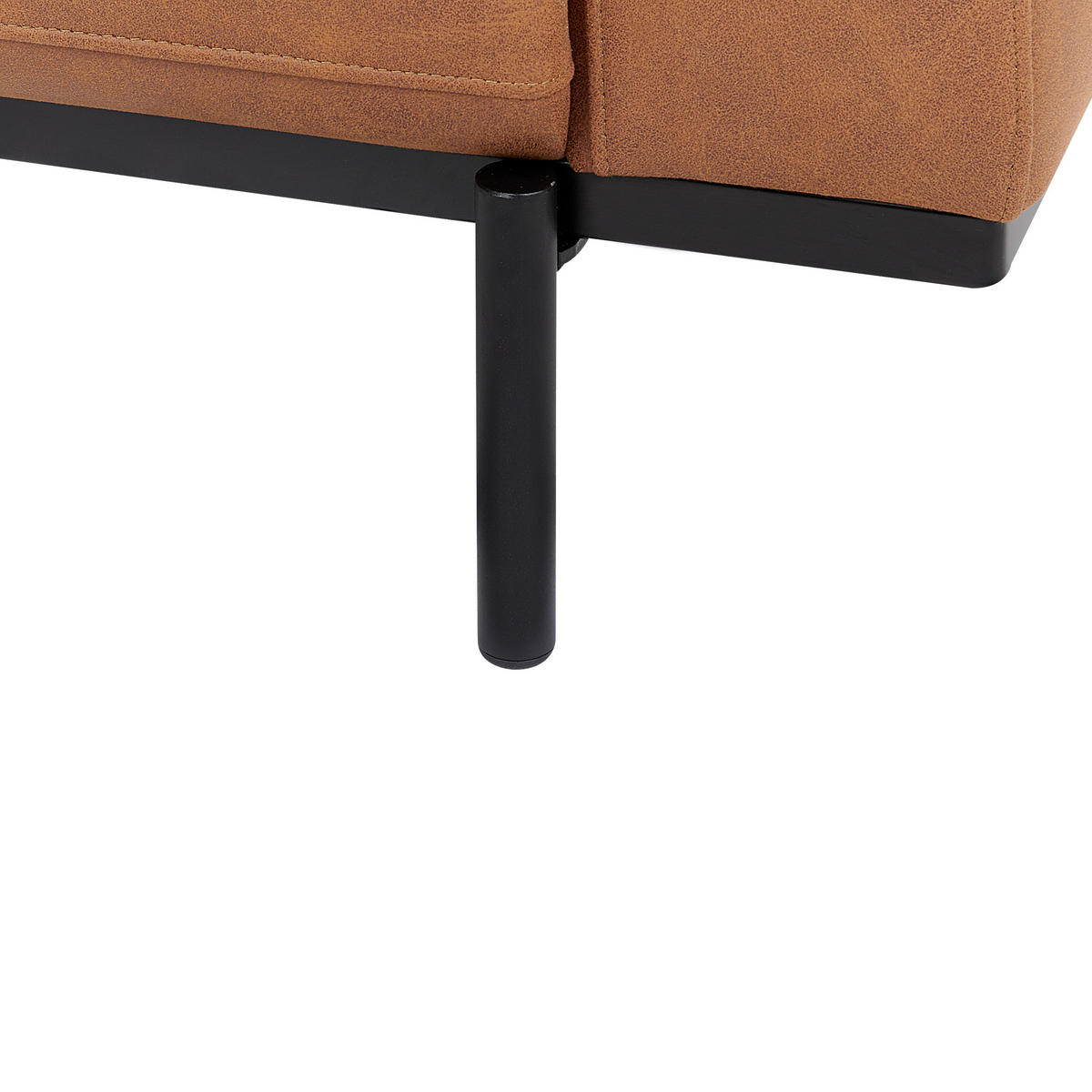 2-SITZER-SOFA Stoff braun Lederoptik Sovik - Braun, Textil (156/72/87cm) - Beliani
