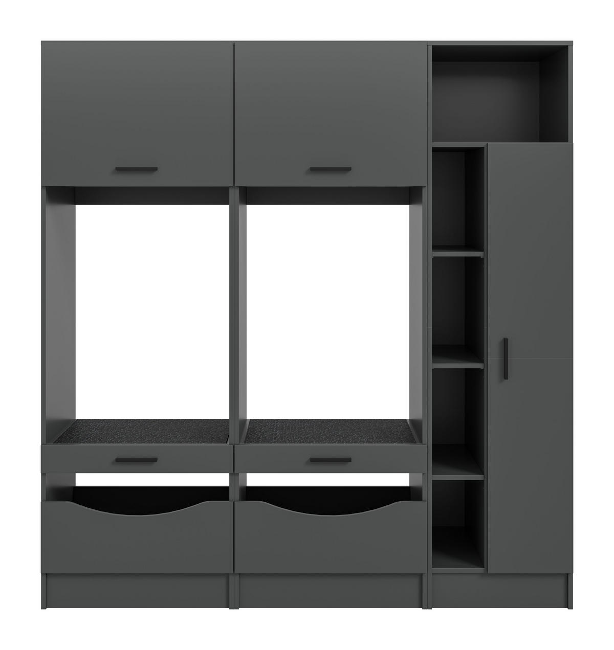 WASCHMASCHIENENUMBAU Set FREE (B/H/T: ca. 182/195/68 cm) in anthrazit/anthrazit - Anthrazit, Holzwerkstoff (182/195/68cm) - Homes & Jones