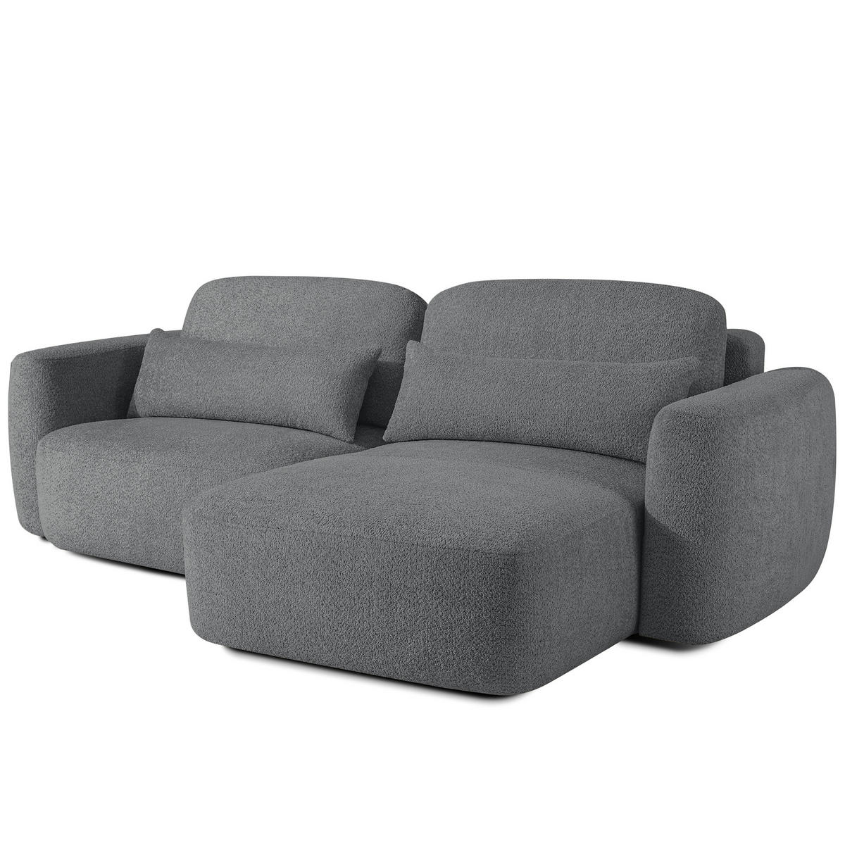 ECKSOFA rechts ELOSA - Dunkelgrau, Holz/Textil (245/165cm) - KONSIMO®