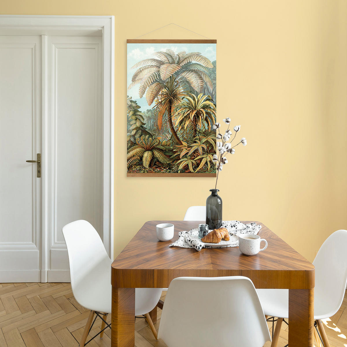 POSTER Leinen | Dschungel Filicinae | 100x70cm - Multicolor, Textil (70/100/0.1cm) - Art for the Home