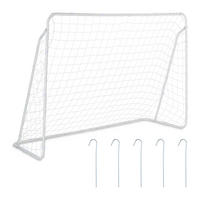 FUSSBALLTOR - Weiß, Textil/Metall (217/75cm) - Relaxdays