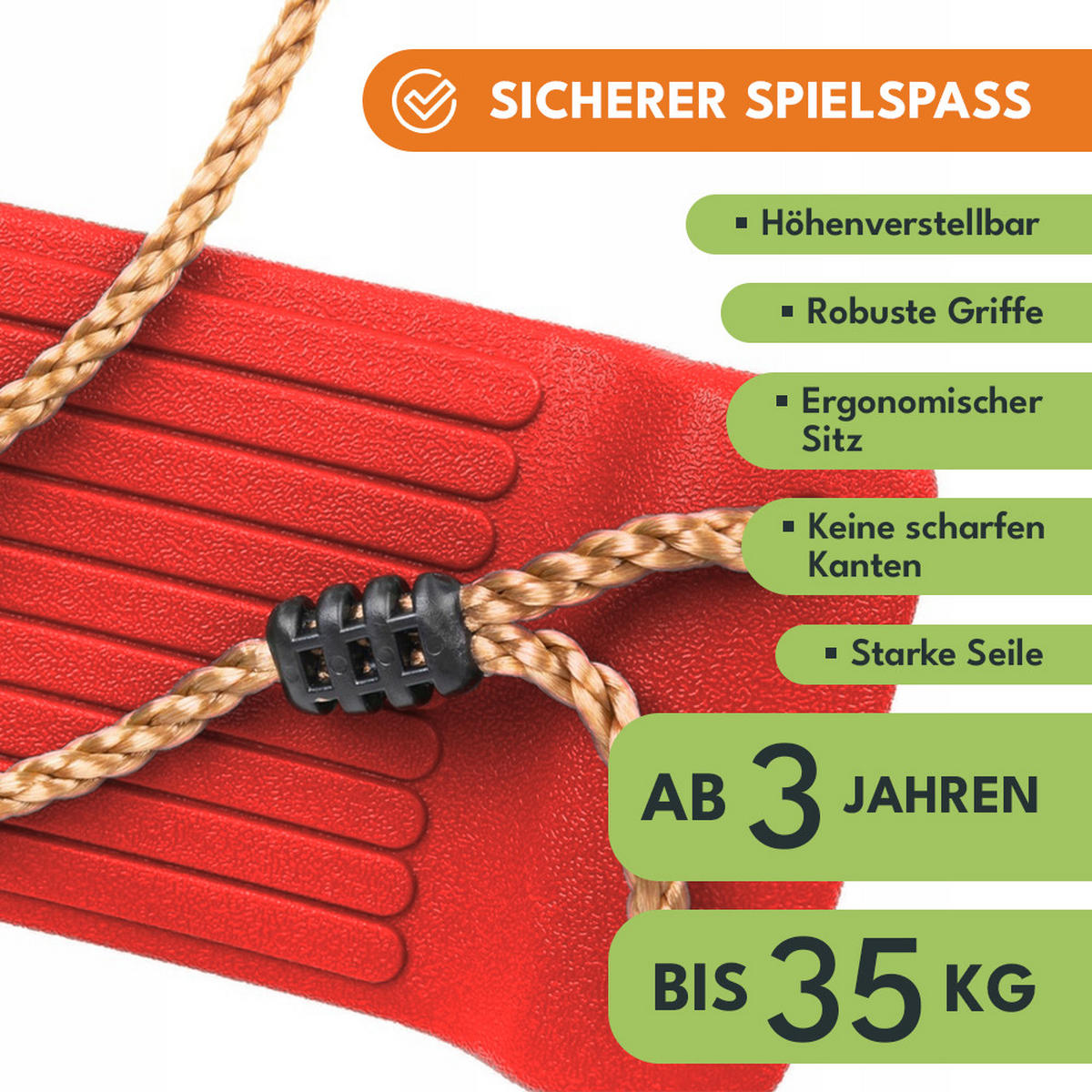 KINDERSCHAUKEL Rot - Rot, Kunststoff (16/42cm) - KRUMAD
