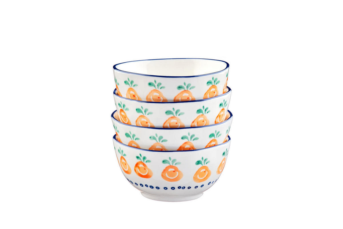 SCHALEN Napoli Ø12cm - 4er-Set - Zitrusfrucht - Weiß, Keramik (12cm) - Björn