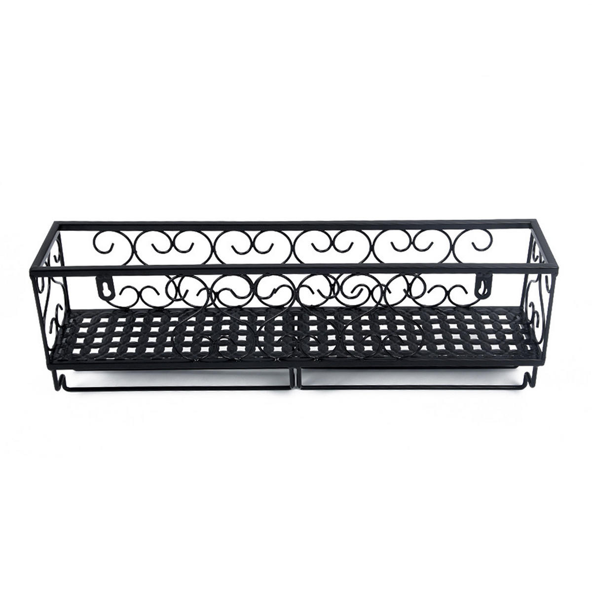 WEINREGAL Wandmontiertes mit Glashalter aus Eisen Sichere Aufbewahrung Vielfältige Anwendung 50 x 10 x 17 cm - Schwarz, Metall (50/17/10cm) - Livingandhome