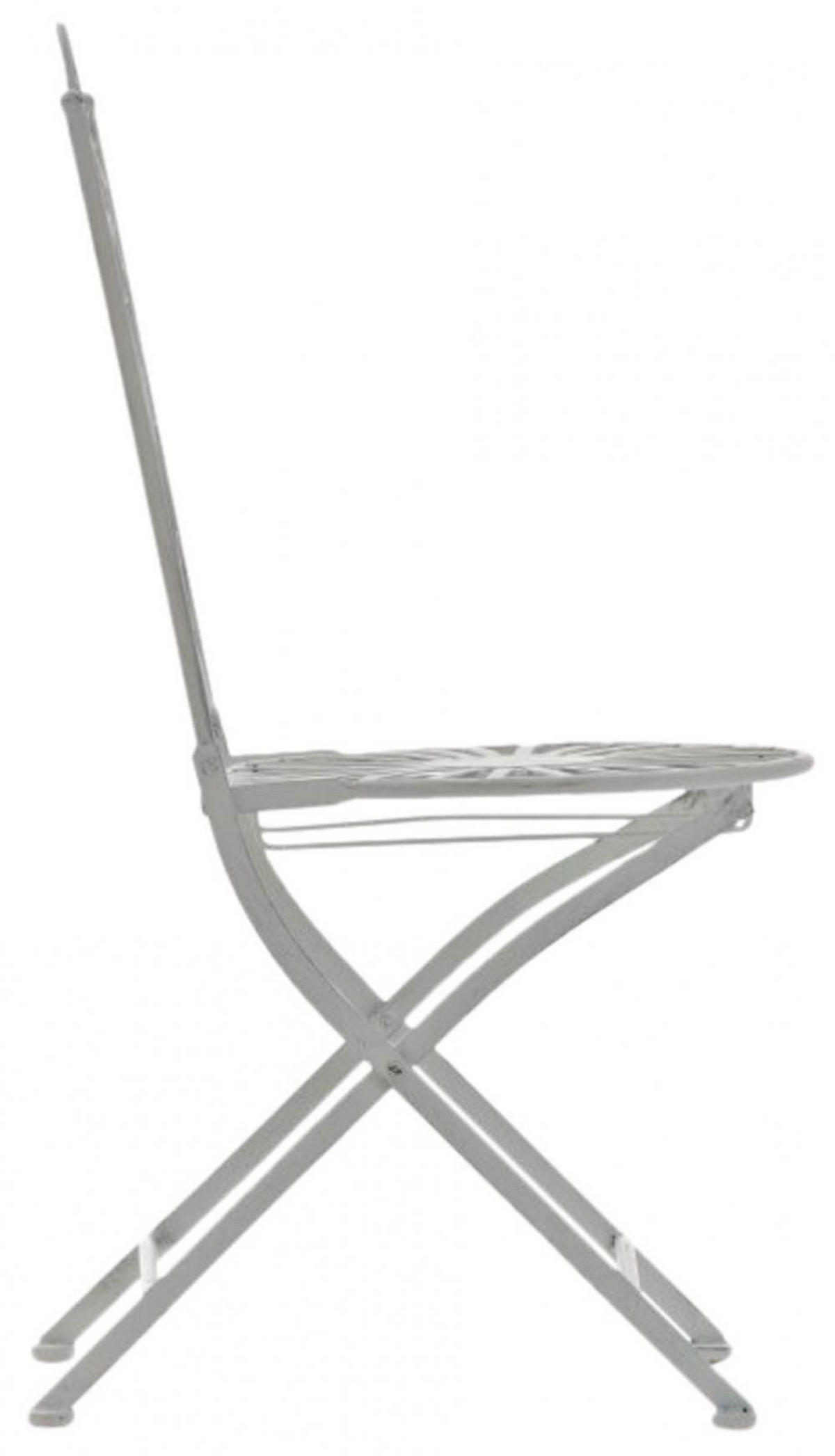 GARTENKLAPPSTUHL 2er Set Metall antik weiß - Weiß, Metall (40/92/50cm) - CLP