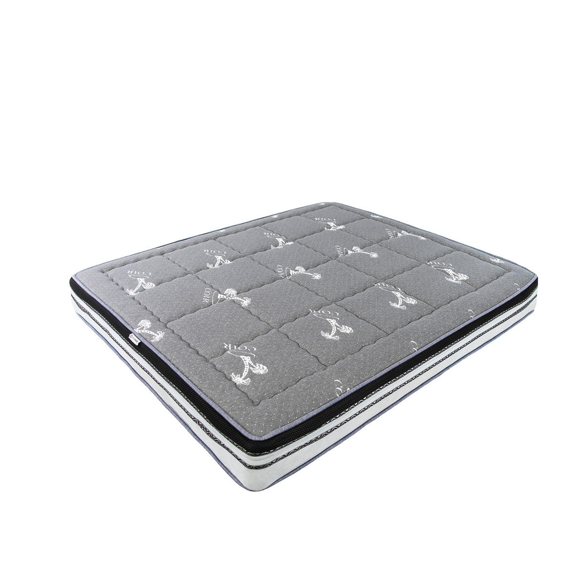 HYBRIDMATRATZE aus Naturlatex mit unabhängigen Taschenfedern 180/200/24 cm - Weiß/Grau, Textil (180/200cm) - ANGEL CERDA