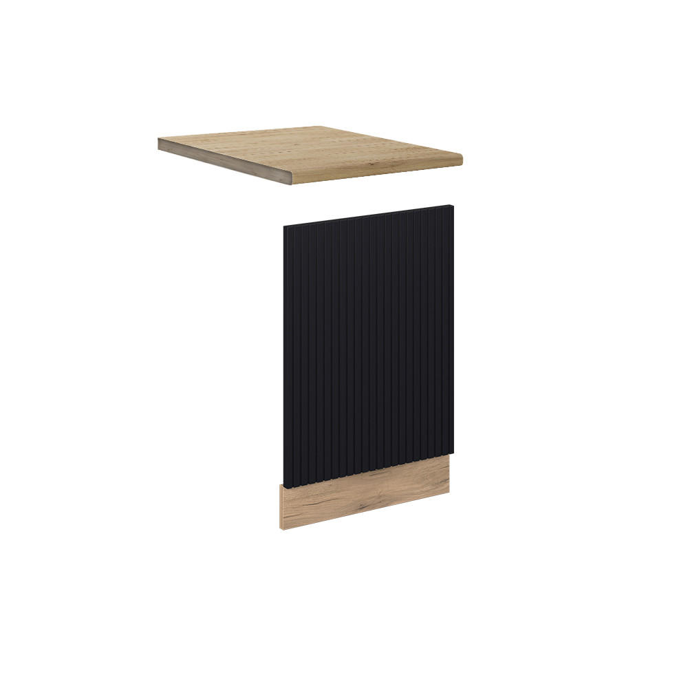 FRONTBLENDE Fame-Line, Schwarz gestreift, 45 cm, AP Eiche - Eiche Wotan/Schwarz, Holzwerkstoff (45/67.4/1.6cm) - Vicco
