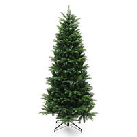 KÜNSTLICHER Weihnachtsbaum 185 cm, Tannen-Optik, 1499 PE/PVC-Spitzen - Grün, Kunststoff (92/185cm) - Hometopia