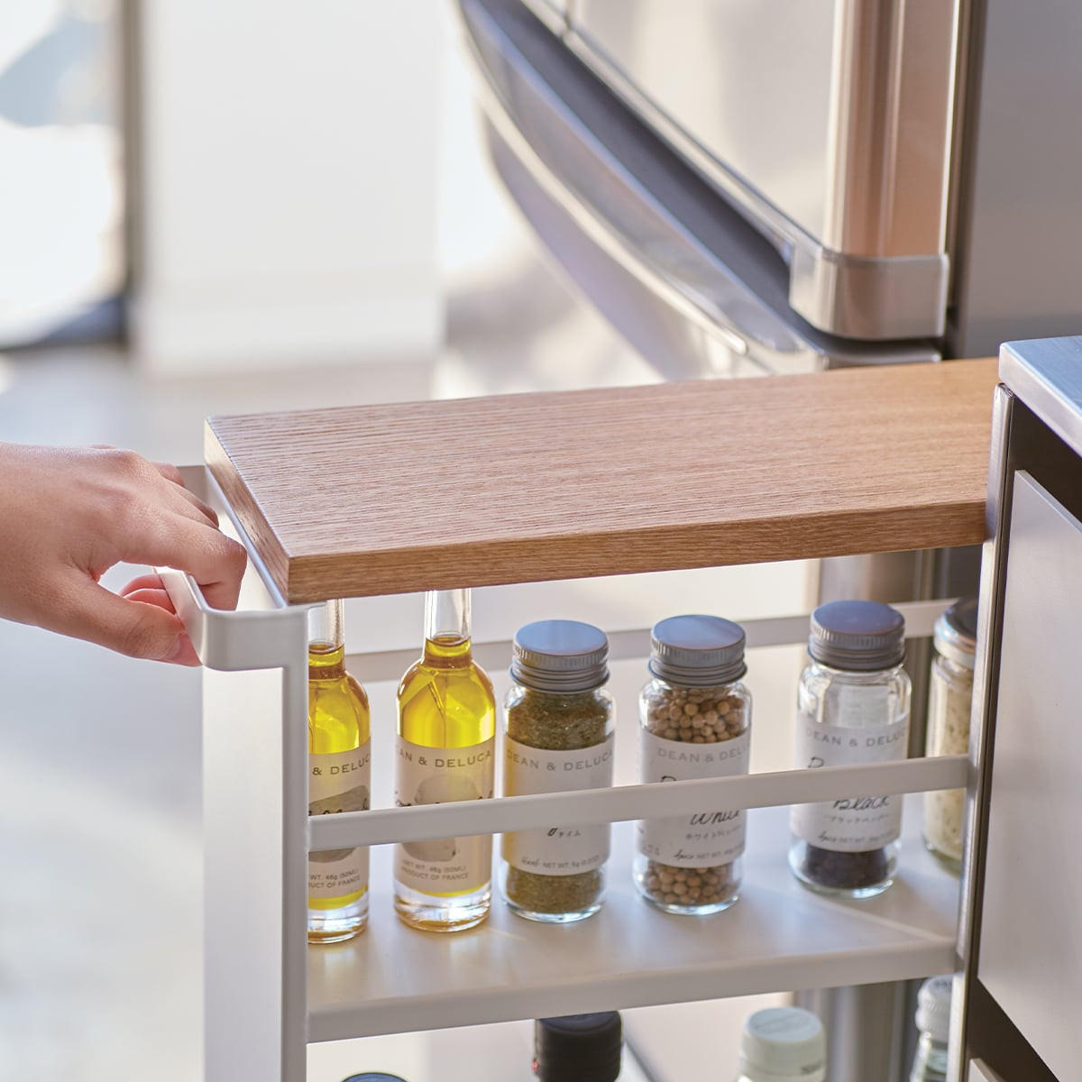 BEISTELLTISCH aus Stahl - Weiß, Metall (13/80.5/47.5cm) - Yamazaki