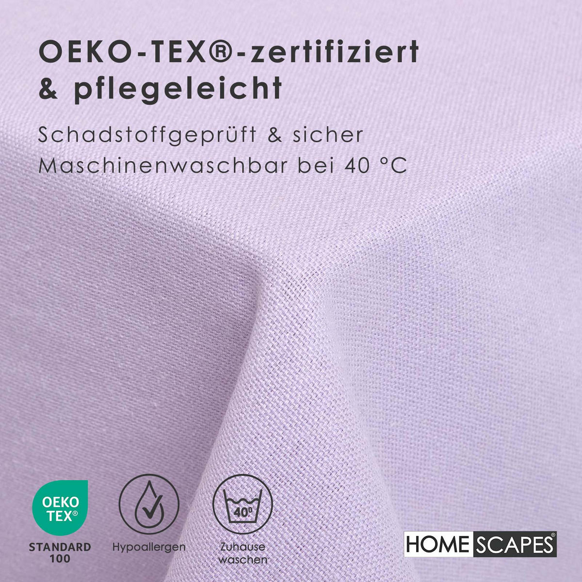 TISCHDECKE flieder rund 178 cm, 100% Baumwolle - Flieder, Textil (178/178cm) - Homescapes