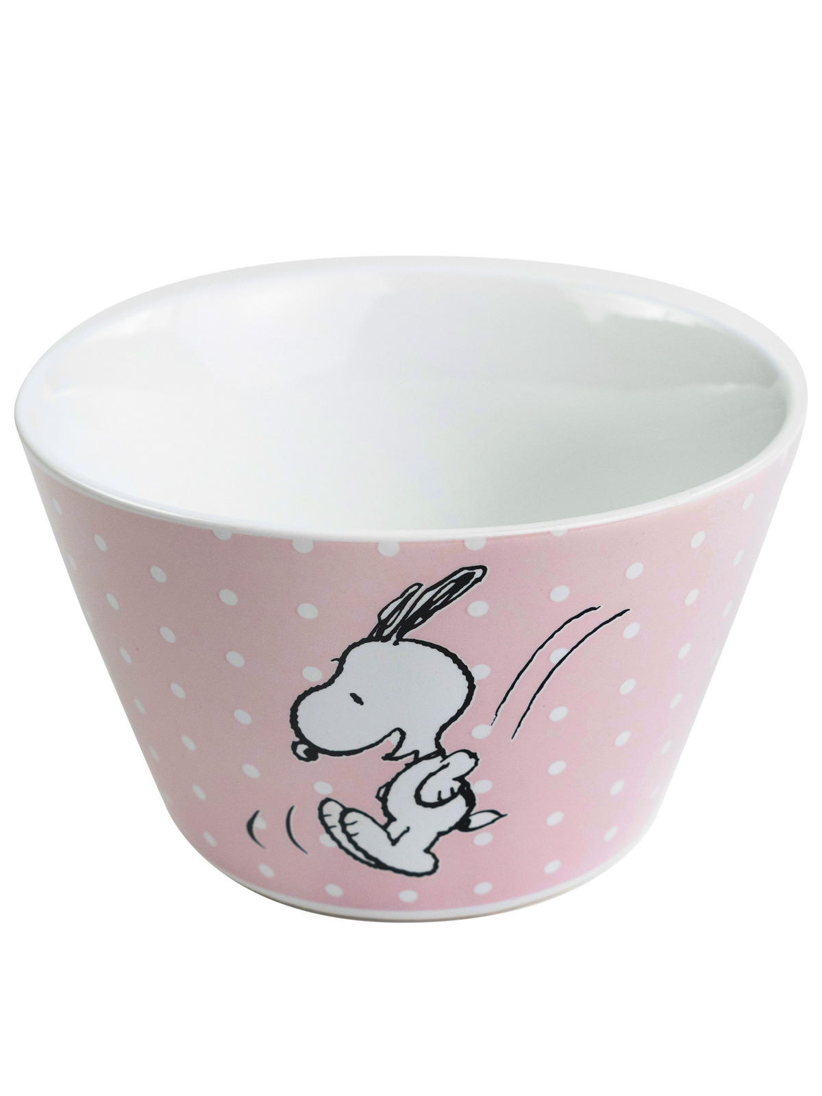 MÜSLISCHALE Snoopy Porzellan Rosa mit Punkten 500 ml - Rosa, Keramik (14cm) - United Labels