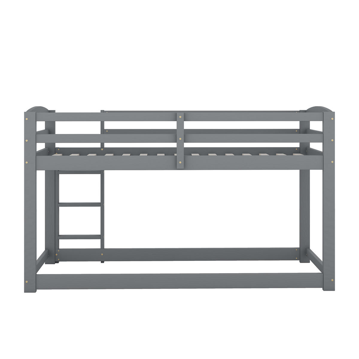 POSCHODOVÁ posteľ z borovice, 90/200 cm sivá, nízke vyhotovenie - sivá, drevo (90/200cm) - BEAOK