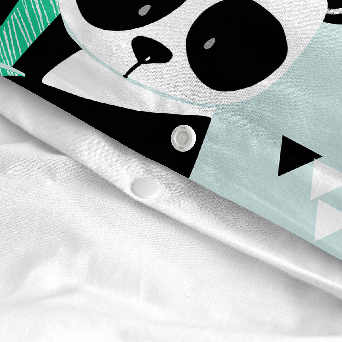 BETTBEZUG 2er-Set teiliges panda garden blue 100x120 cm (kinderbett) blau - Blau, Textil (100/120cm) - Happy Friday