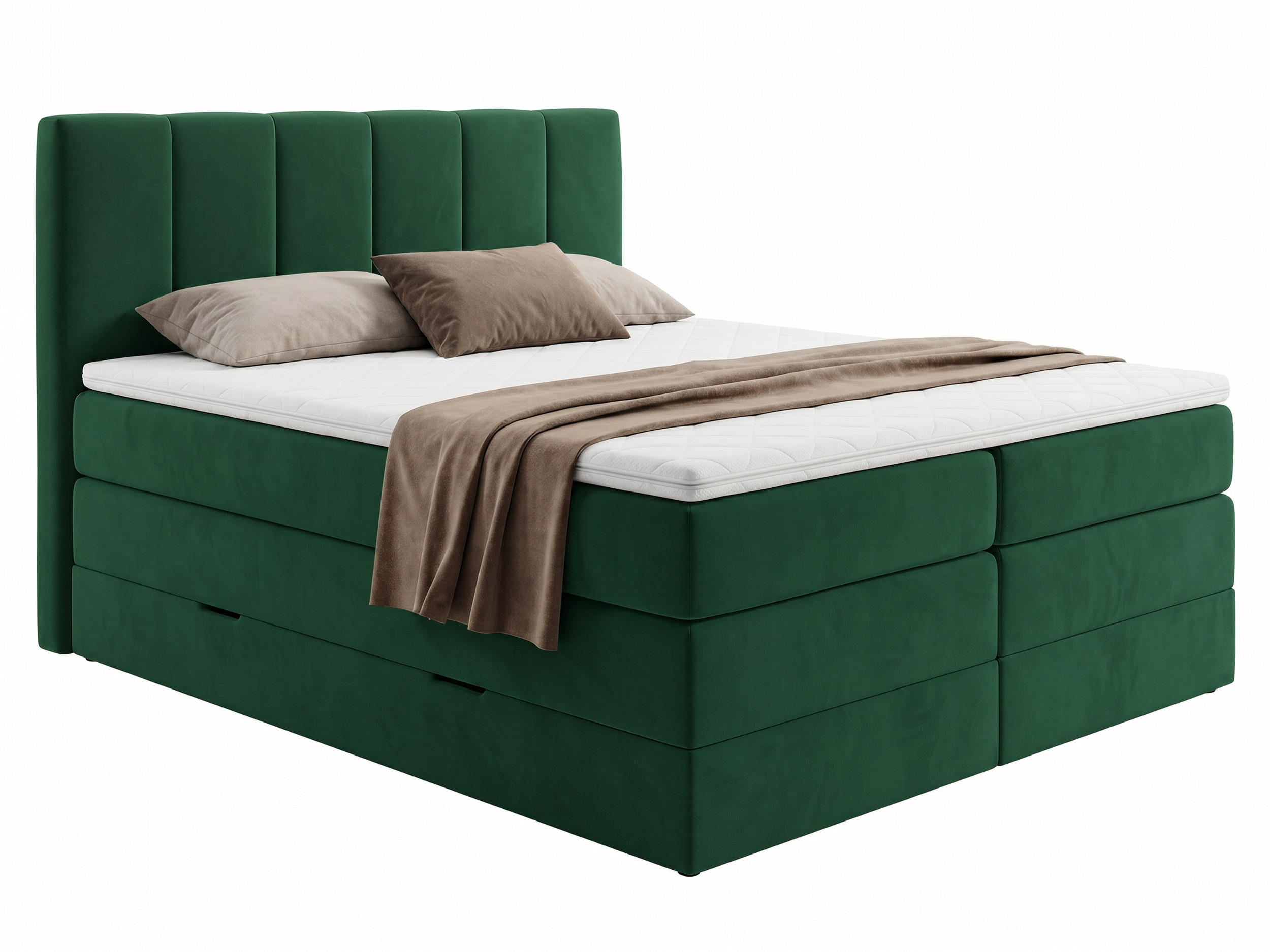 BOXSPRINGBETT Star Max - 180x200 - grün (Kronos 19) - Schwarz/Grün, Holz/Holzwerkstoff (180/200cm) - Sofnet