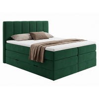 BOXSPRINGBETT Star Max - 180x200 - grün (Kronos 19) - Schwarz/Grün, Holz/Holzwerkstoff (180/200cm) - Sofnet