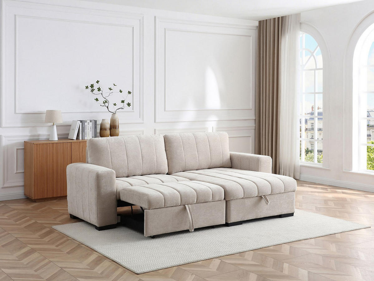 SCHLAFSOFA - -Sitzer - Stoff - Beige - - Beige, Textil (250/93/154cm) - Vente-Unique