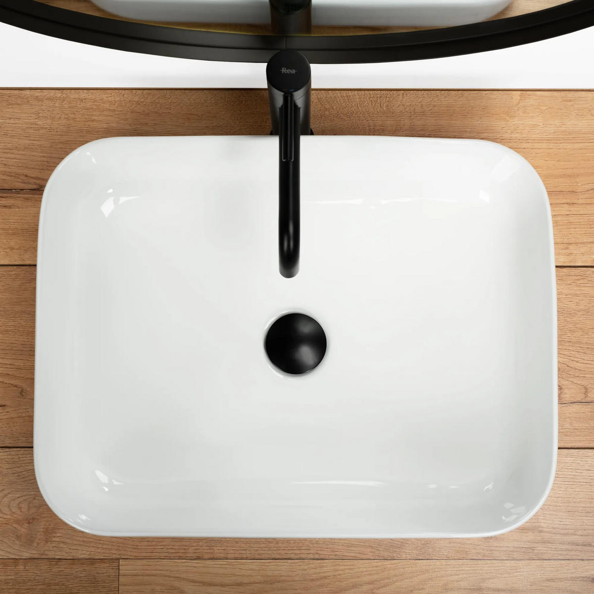 AUFSATZWASCHBECKEN Rea Demi Slim - Weiß, Keramik (39/13.5/51cm) - REA