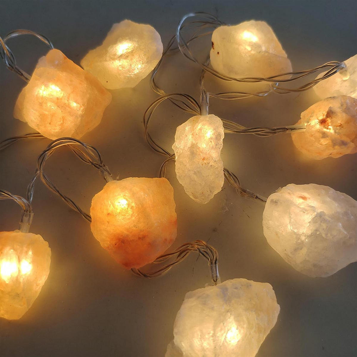 LED LICHTERKETTE Salzkristalle Rosa - Rosa, Kunststoff (165/4/4cm) - Globo Lighting