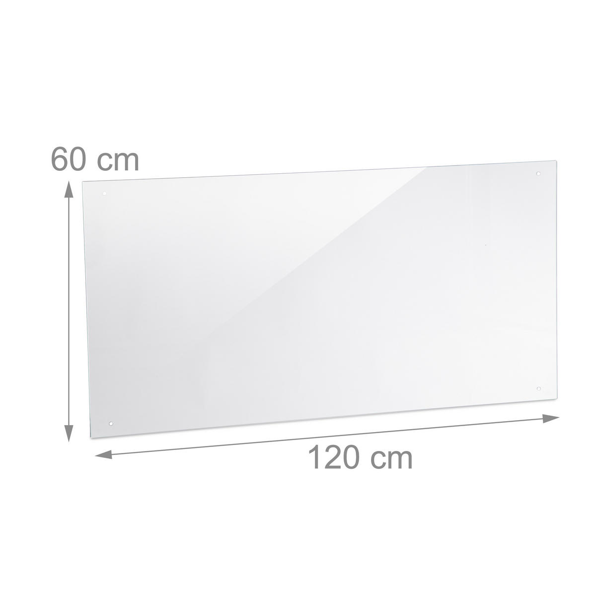 SPRITZSCHUTZ - Transparent, Glas (0.6/120/60cm) - Relaxdays