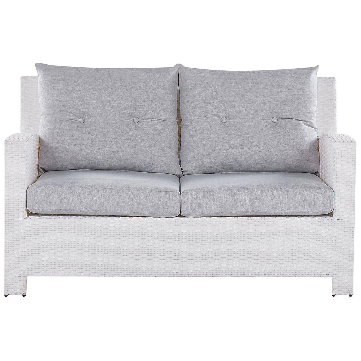 LOUNGE-SET 4-sitzer Rattan Weiß Marino - Weiß, Kunststoff - Beliani