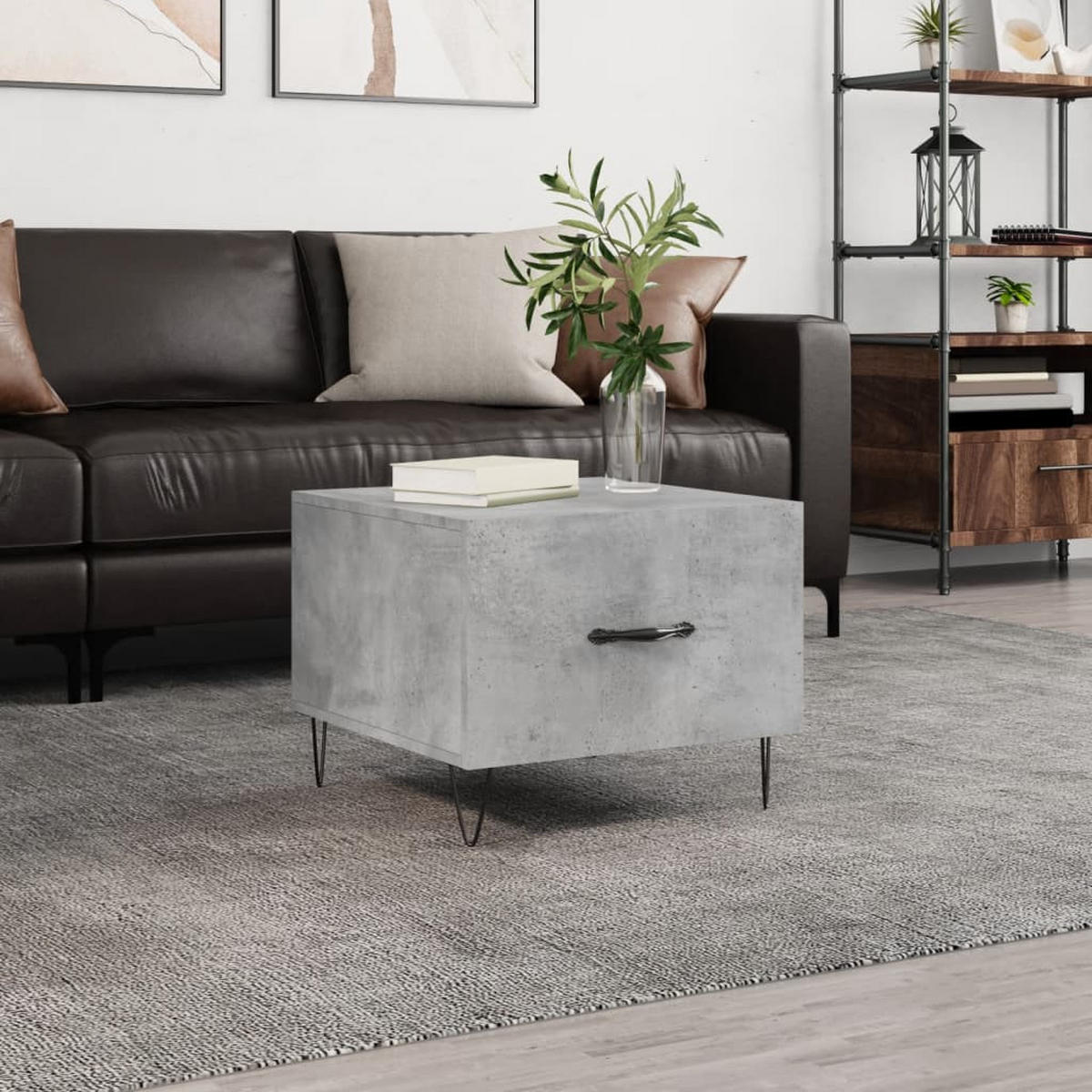 COUCHTISCH Betongrau 50x50x40 cm Holzwerkstoff - Grau, Holzwerkstoff (50/50/40cm) - furnicato