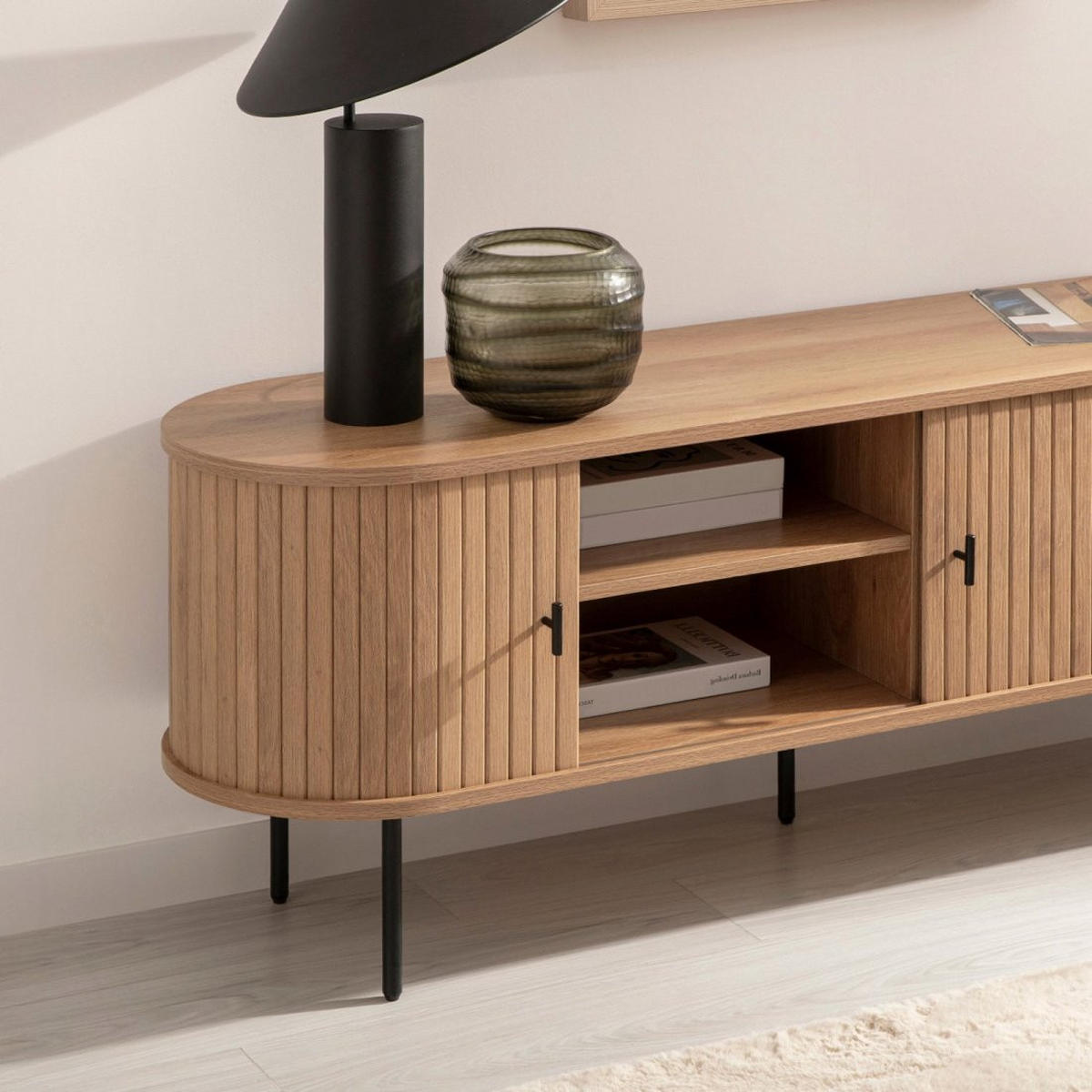 TV-ELEMENT Breda Natürlich 150 cm x 55 cm - Naturfarben, Holzwerkstoff (150/55/40cm) - Klast Home