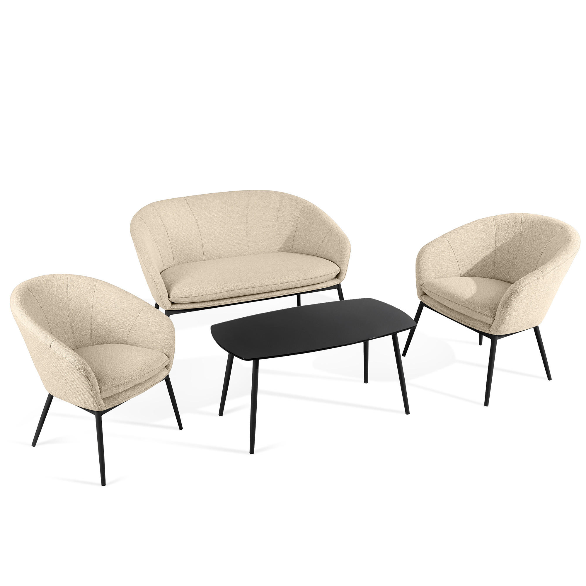 Konsimo® Gartenmöbelset Creme